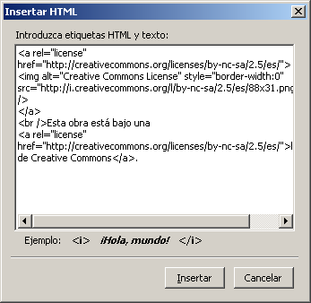 Insertar HTML