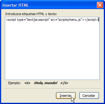 Insertar HTML