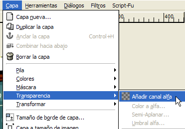 Añadir capa alfa