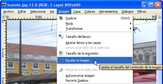 Imagen > Escalar la imagen