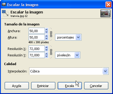 Escalar la imagen