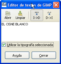 Editor de textos de GIMP