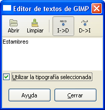 Editor de textos de GIMP