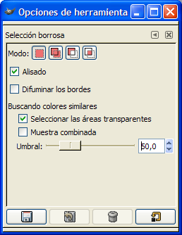 Opciones de herramienta