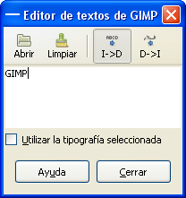Editor de textos de GIMP