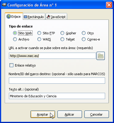 Configuración de Área nº1