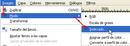 Modo de color Indexado