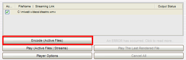 Encode (Active Files)