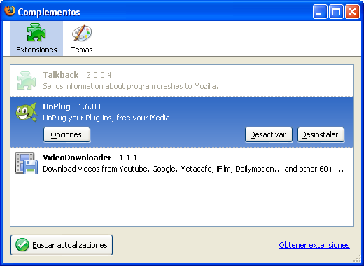 Complementos de Firefox