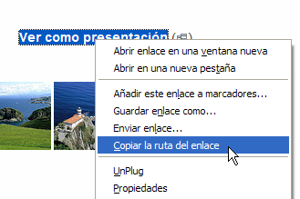 Copiar la ruta del enlace