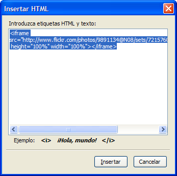 Insertar HTML