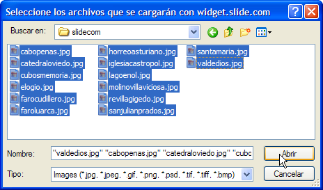 Seleccione los archivos