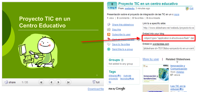 Copiar el código EMBED