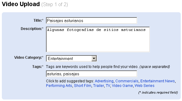 Inserta títulos y metadatos