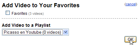 Añadir video a favoritos