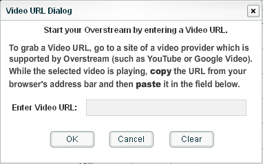 Video URL Dialog