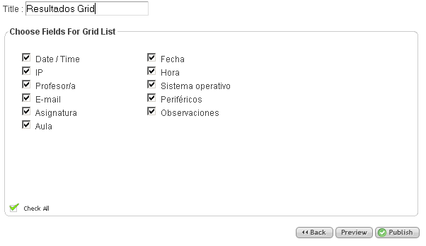 Configurar salida de resultados